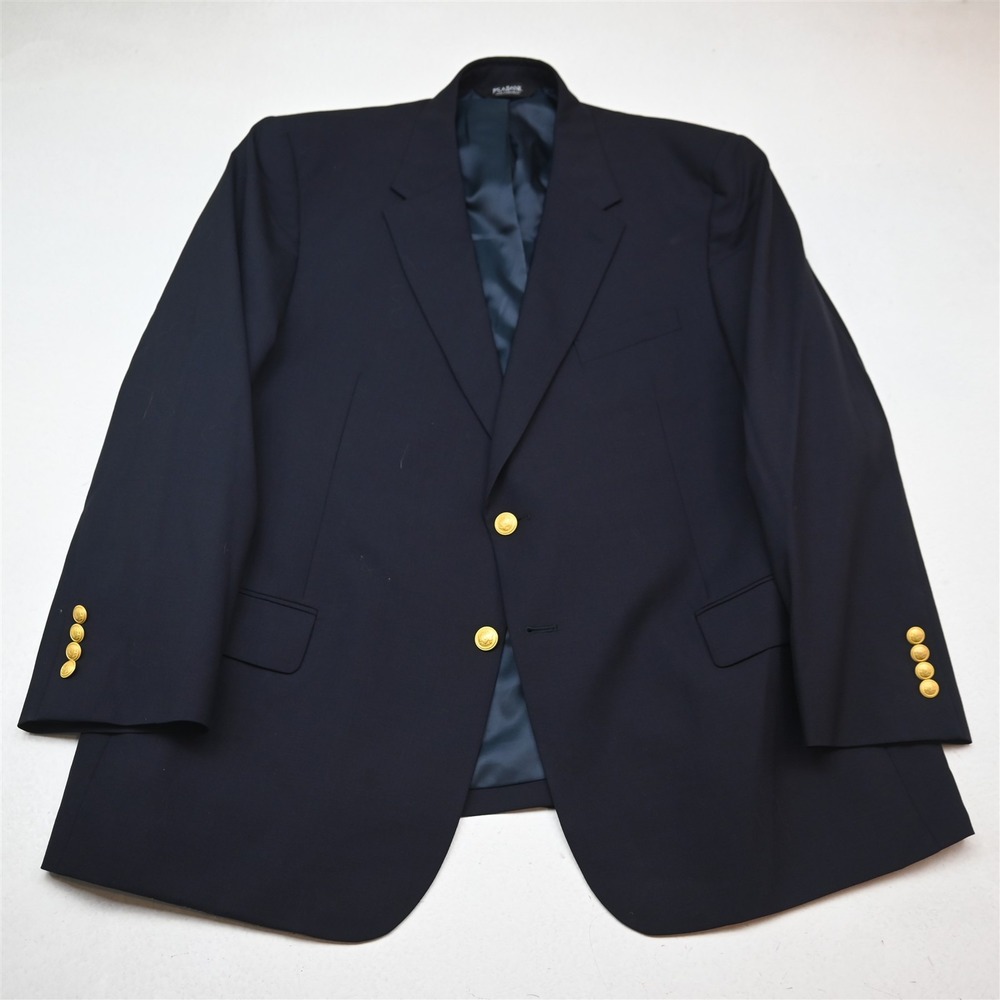 Jos A Bank 46S Navy 100% Wool Gold Button Executive Blazer Jacket Sport Coat
